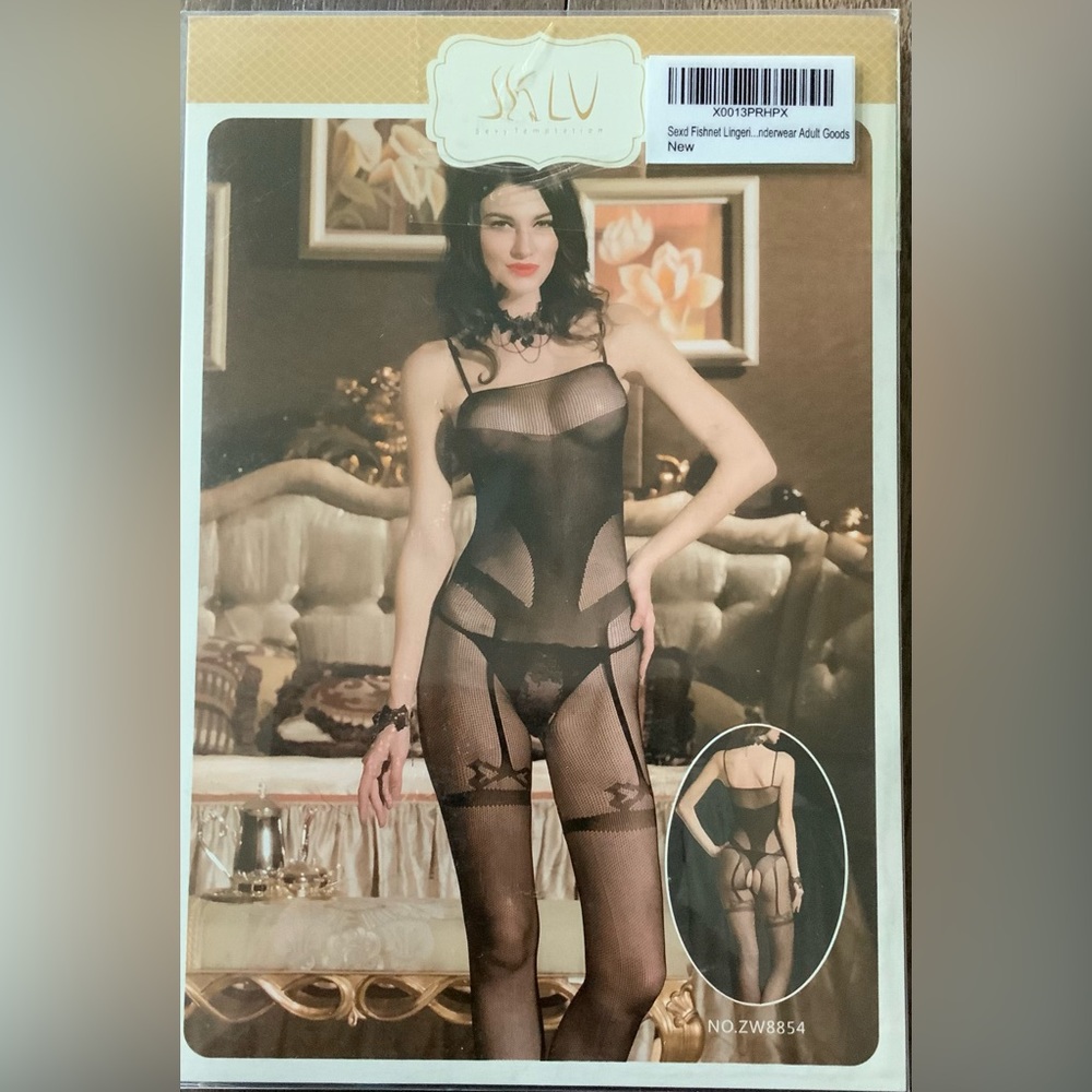 Black fishnet bodystocking
